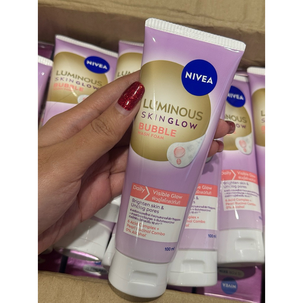 (หลอดที่2ลด50%) โฟมล้างหน้า Nivea luminous skin glow face wash