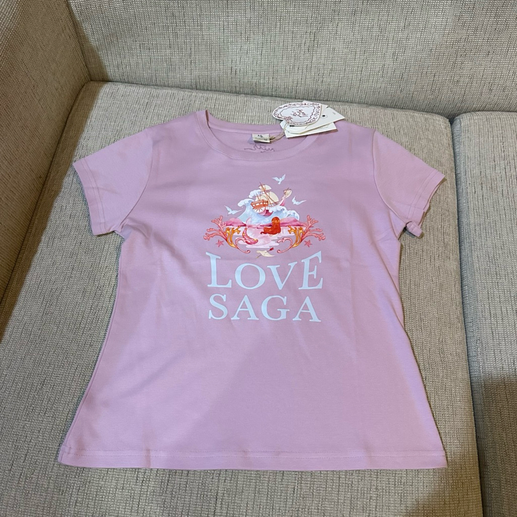 Mitr x Riety Love Saga Tshirt เสื้อยืด พิมพ์ลาย สีม่วงอ่อน