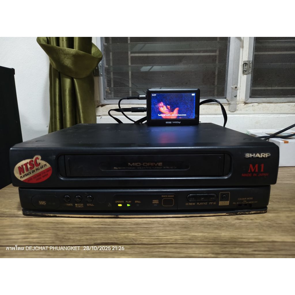 สินค้ามือ2 Secondhand ไม่มีรีโมท ระบบ Mono VHS VDO เครื่องเล่นวีดีโอเทป เครื่องเล่นวีดีโอ SHARP VIDE