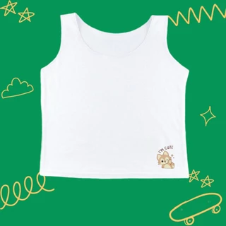 เสื้อกล้ามเด็กผู้หญิงสีขาว(เเพค 5ตัว)เนื้อผ้า นิ่ม ซับเหงื่อแห้งง่าย ระบายอากาศได้ดี