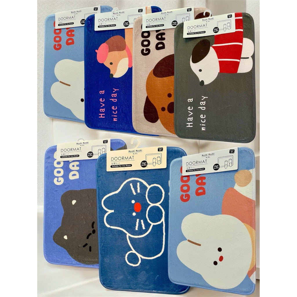 Moshi Moshi พรมเช็ดเท้า พรมตกแต่ง ลายการ์ตูนน่ารักๆ #ลิขสิทธิ์
