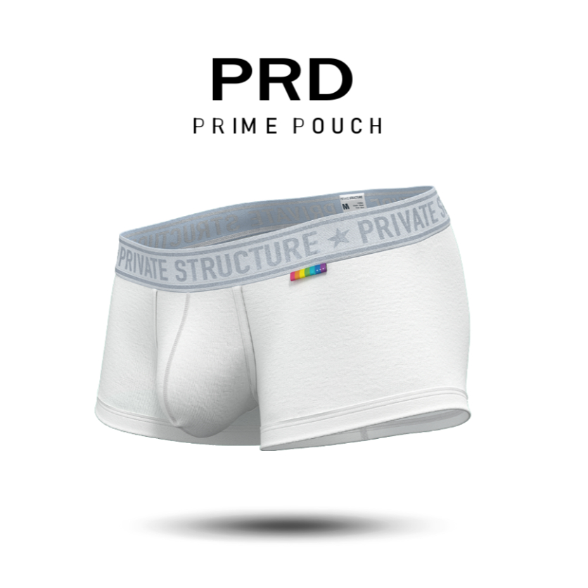 Private Structure กางเกงชั้นในชาย รุ่น PRD Mid Waist Trunk - Pure White [4386]