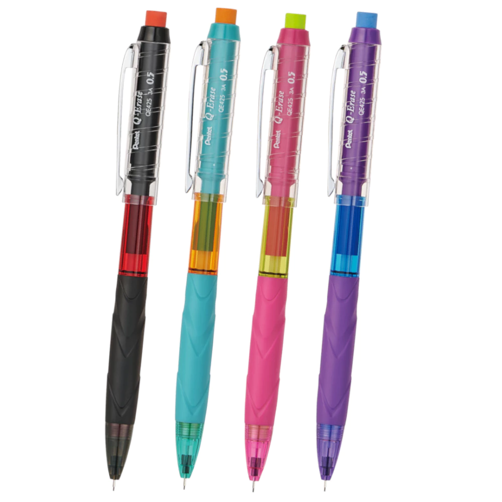 Pentel QE425 ดินสอกด เพนเทล พร้อมยางลบปลายด้าม ขนาด 0.5 มม