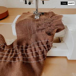ด้ายสม็อก ด้ายยางยืด ตราโลมาสีขาว300กรัม| Elastic Yarnเย็บสม็อก กางเกงเอวยางยืด [ 1 หลอด ]