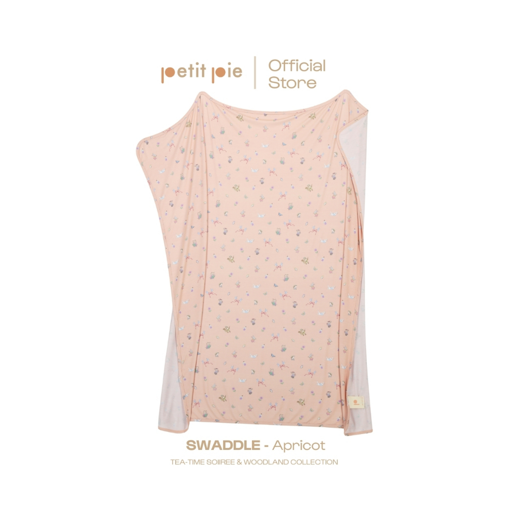 Petit Pie Swaddle - Apricot ผ้าห่อตัวใยไผ่ นุ่มลื่น อ่อนโยนต่อผิว ผ้าโปร่งเย็นสบาย น้ำหนักเบา ปลอดภัย รับรองโดย OKEO-TEX