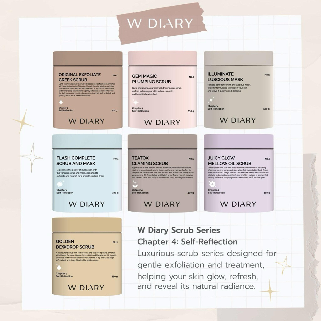 Wdiary Luxurious Scrub Series สครับดูแลผิวกายให้เนียนสวย แลดูกระจ่างใส