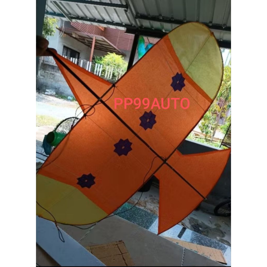 ว่าวนกทำจากไม้ไผ่สีสุก ( ไผ่หนาม )สีธงชาติ ขนาดปีก100 cm. ก่อนส่งลองแล้วทุกตัว