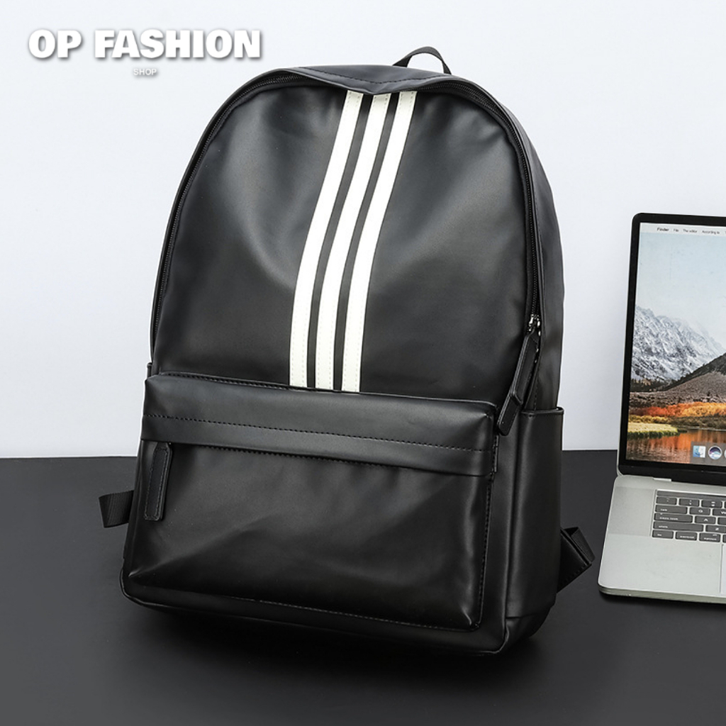 กระเป๋าเป้สะพายหลังชายและหญิง หนังPU กันน้ำ นักเรียน วัยรุ่น นักศึกษา สามารถใส่ IPad โน๊ตบุ๊คได้