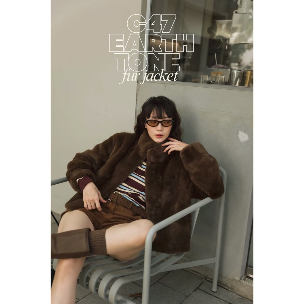 C47 Earth tone fur jacket (เติมสต็อก1/12)แจ็คเก็ตขนเฟอร์นุ่มๆ / W49 Sunday Mood (เสื้อแขนยาวคอปกโปโลลายทาง)