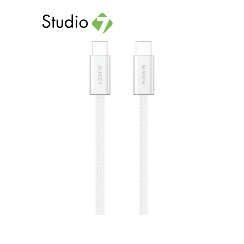 สายชาร์จ AUKEY USB-C to USB-C 240W 1M. White by Studio7
