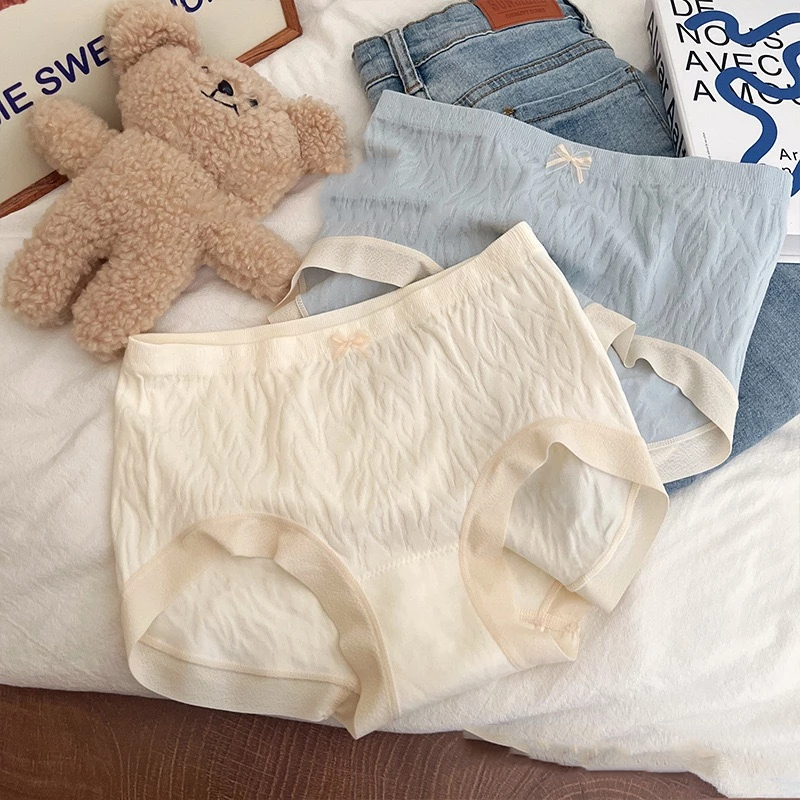 กางเกงชั้นในผู้หญิง ผ้าฝ้าย เอวกลาง สีพื้น เนื้อผ้านุ่ม สวมใส่สบาย ระบายอากาศได้ดี ป้องกันแบคทีเรีย กางเกงชั้นในไร้ตะเข็ - รูปที่ 6