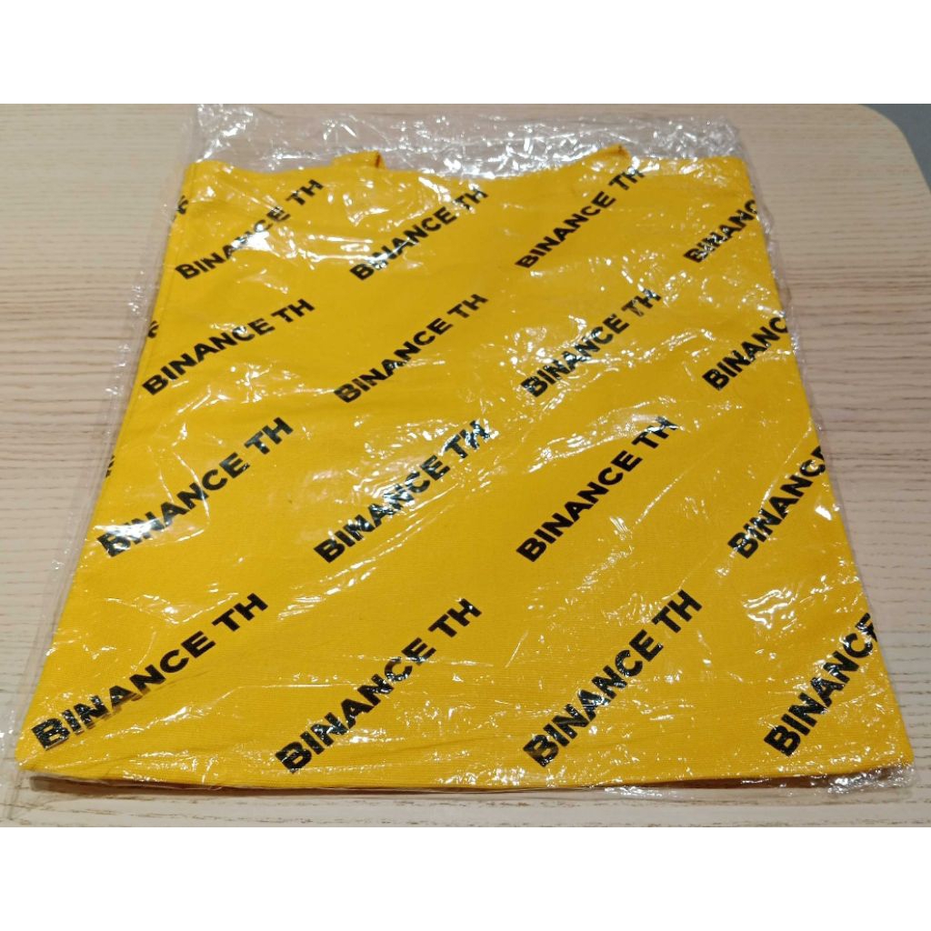 🛍 💛🖤 ถุงผ้า BINANCE TH สีเหลืองสดใส ผ้าหนาแข็งแรง