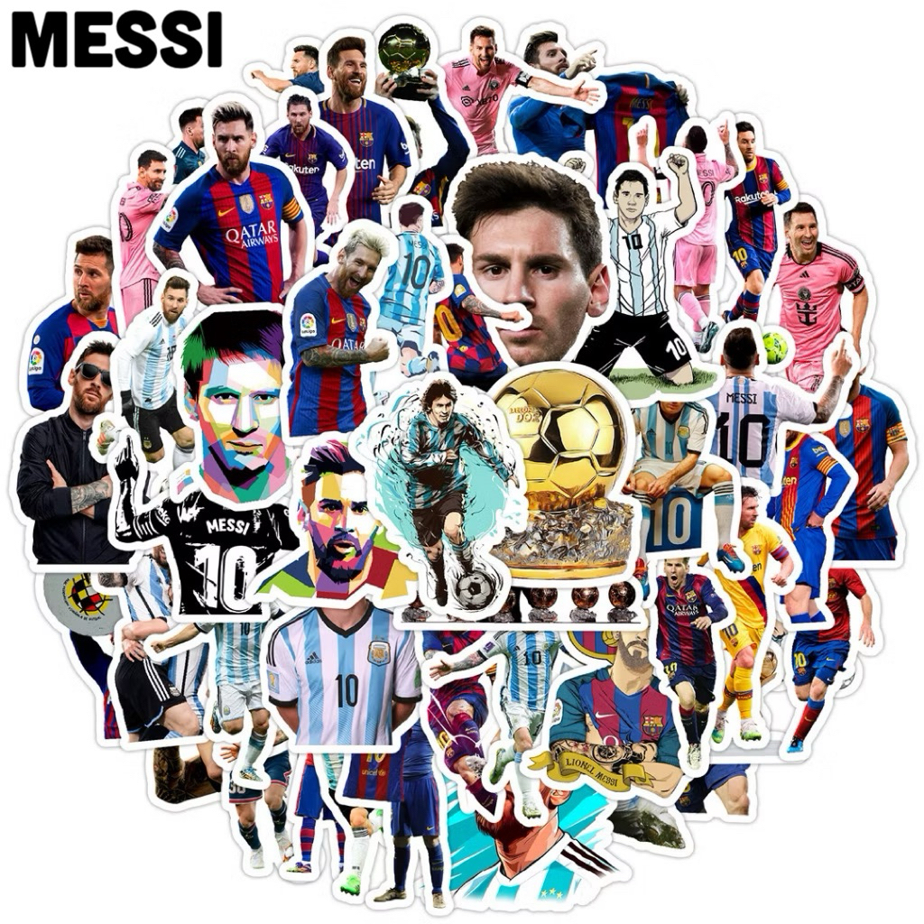 สติ๊กเกอร์ Messi 247 เมสซี่ 50ชิ้น ฟุตบอล บาร์ซ่า psg บาซ่า แมนยู แมนซิตี้ อาเซนอล เชลซี  liverpool เสื้อ บอล ronaldo
