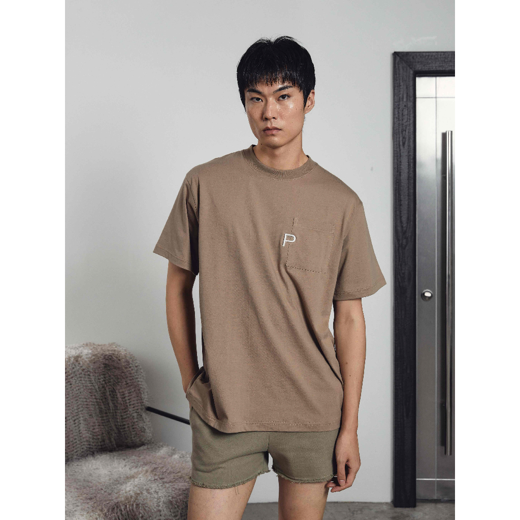 Pmith - Brown Embroidery P Logo T-Shirt