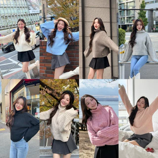 Puri & Me Maple Turtleneck Sweater ไหมพรมWoolแท้ ผ้าจะมีTextureและสีไหมเหลือบๆตามธรรมชาติของไหมWool