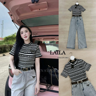setเสื้อไหมพรมกับกางเกงยีนส์ ชุดไปเที่ยว Laila