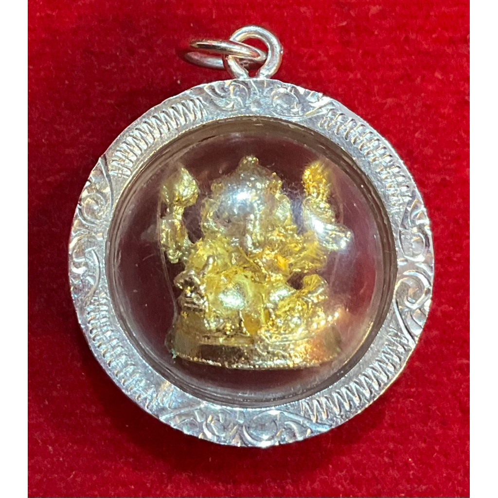 No888 พระพิฆเนศ ของสะสม กรอบเงินแท้  พร้อมบูชา (งานสวย สภาพดี)