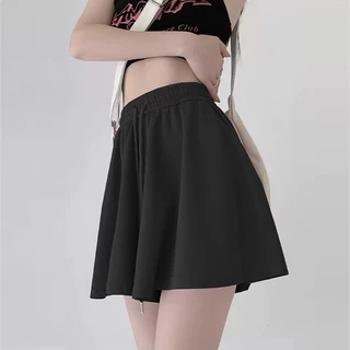 MOZOC S-088 กางเกงขาสั้น บบผูกเชือก สวมใส่สบาย ลําลองสําหรับสตรี เอวสูงขากว้างทรงหลวมขนาดพลัสเหมาะกับการเล่นฟิตเนส