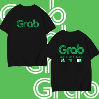 2025 Grab เสื้อยืด ไลน์แมน งานป้าย งานดีแน่นอน หนานุ่มใส่สบาย T-shirt lineman เสื้อยืดนุ่มและสบาย S-5XL