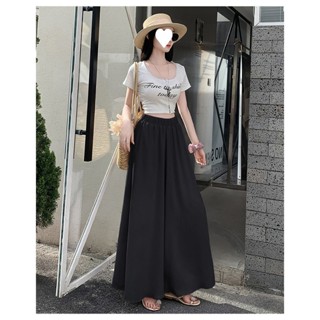 กางเกงขาบานผ้าไหมน้ำแข็งรุ่นใหม่ ทิ้งตัว ใส่ได้หลายสไตล์ สไต…