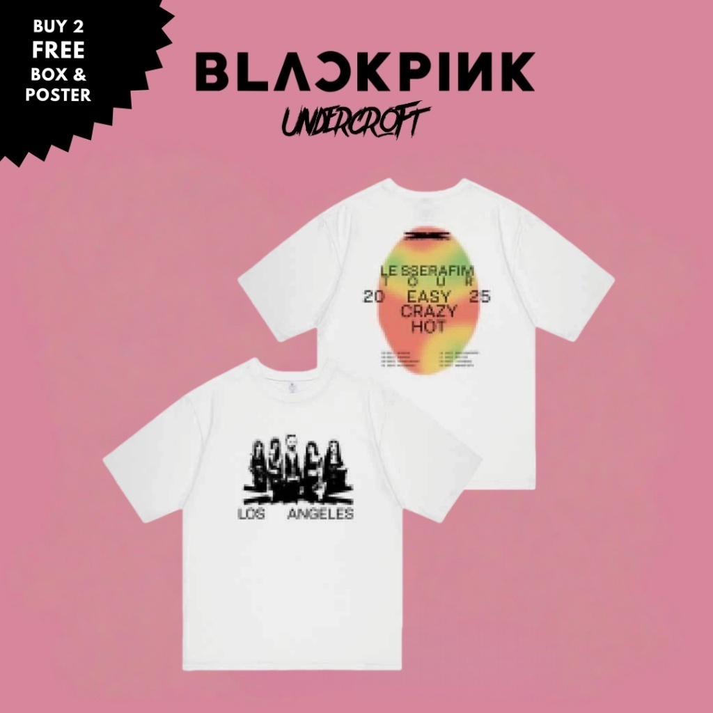 LE SSERAFIM เสื้อยืดผ้าฝ้าย Merch ทัวร์ร้อนบ้าง่าย - ทรงหลวม สตรีทวินเทจ พลัสไซส์