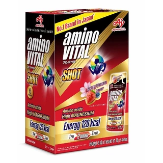 Amino Vital อะมิโน ไวทัล Red Shot Premium 45G. [ 1 ลัง 24 ซอง ] หลายรสชาติ Energy gel เจลพลังงานผสมกรดอะมิโน