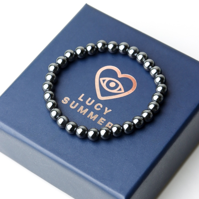 LUCY SUMMER กำไลข้อมือหิน Hematite (เฮมาไทท์) ขนาด 6-8 มม