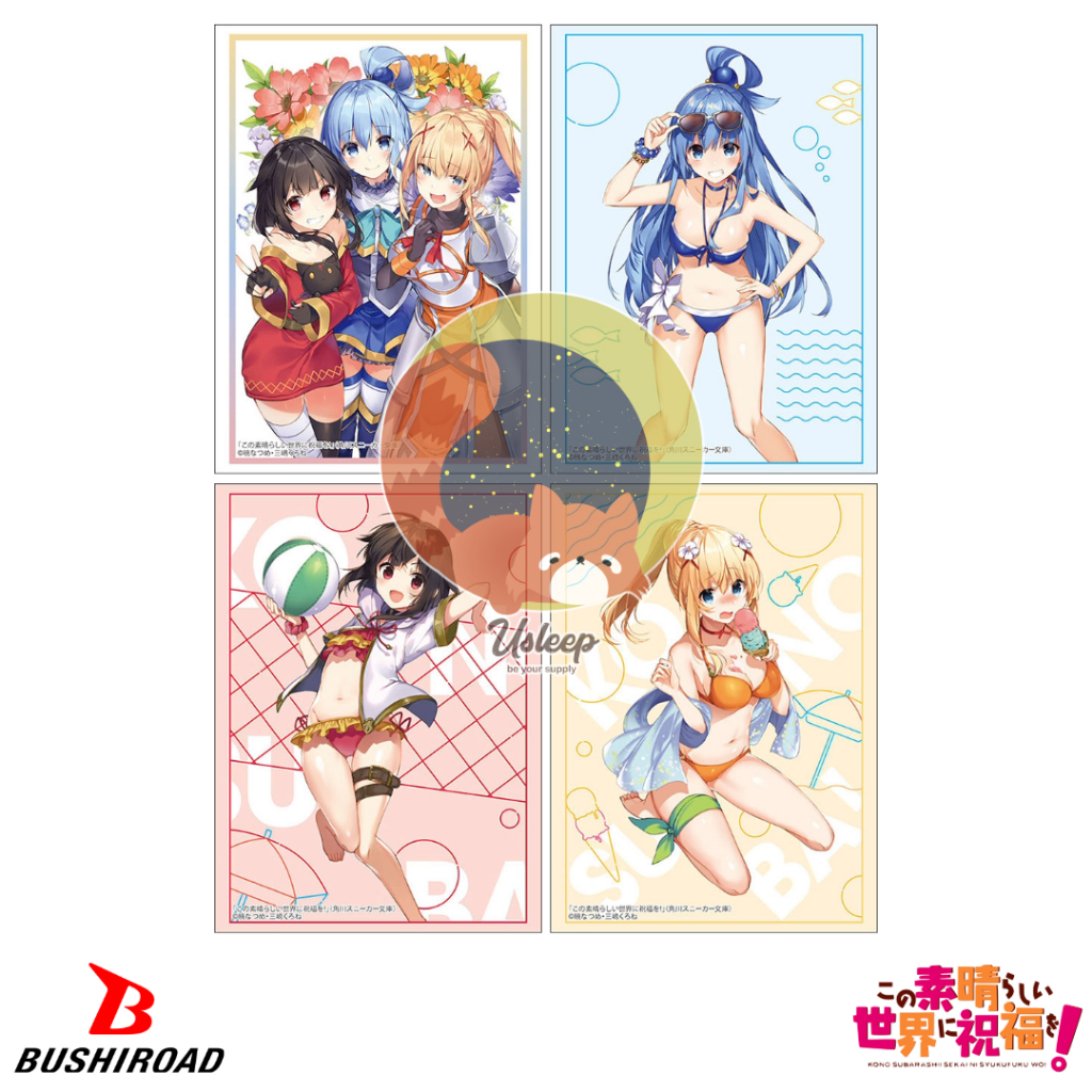 เศษสลีฟ Bushiroad Sleeve Collection HG Kono Subarashii Sekai ni Bakuen wo! : Aqua, Megumin, Darkness, Yunyun - KonoSuba
