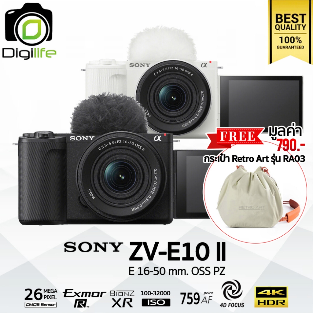 จัดส่ง5พ.ย.Sony Camera ZV-E10II Kit PZ16-50mm.OSSIIกล้อง VLOG,Youtube,Live Stream-รับประกัน Digilife
