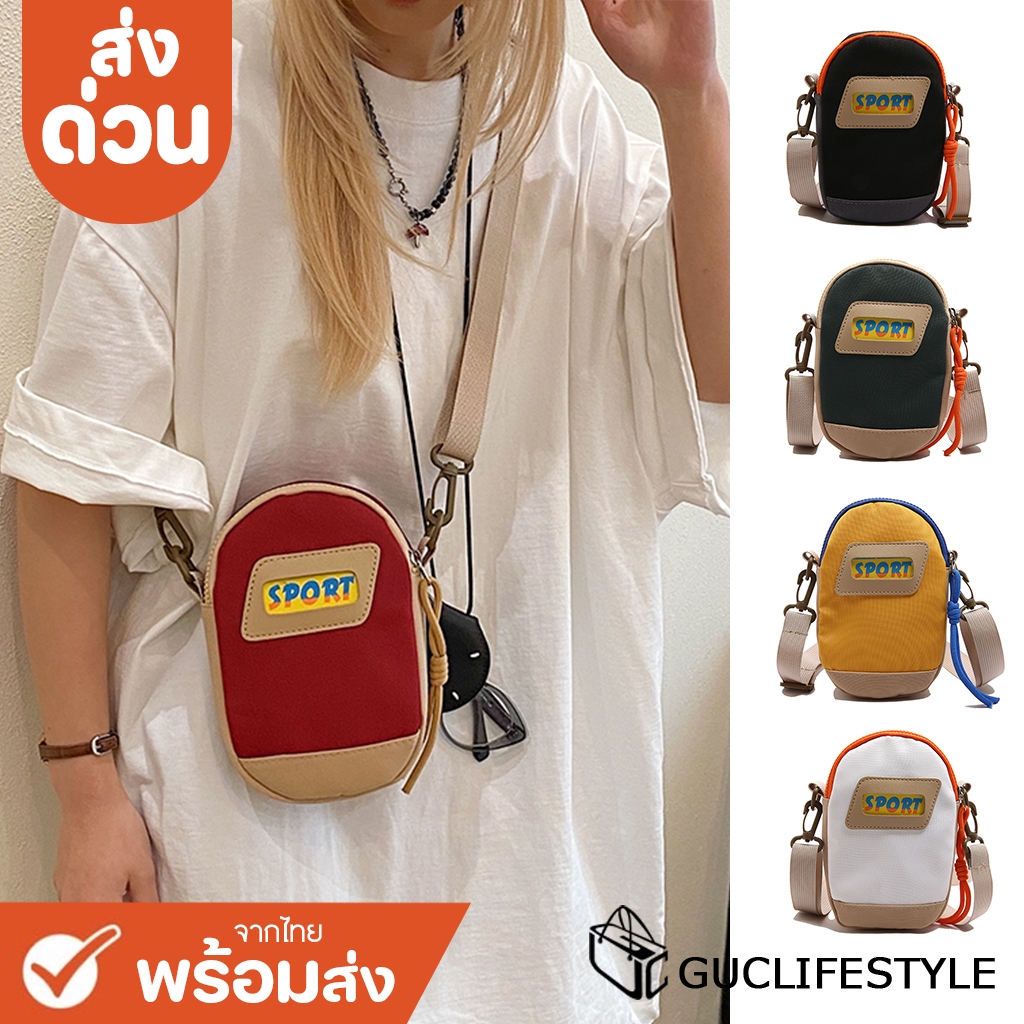 ส่งด่วน GUCSELECTED(B2365) กระเป๋าสะพายข้างทรงโฟน ป้ายSPORTผ้าไนล่อน