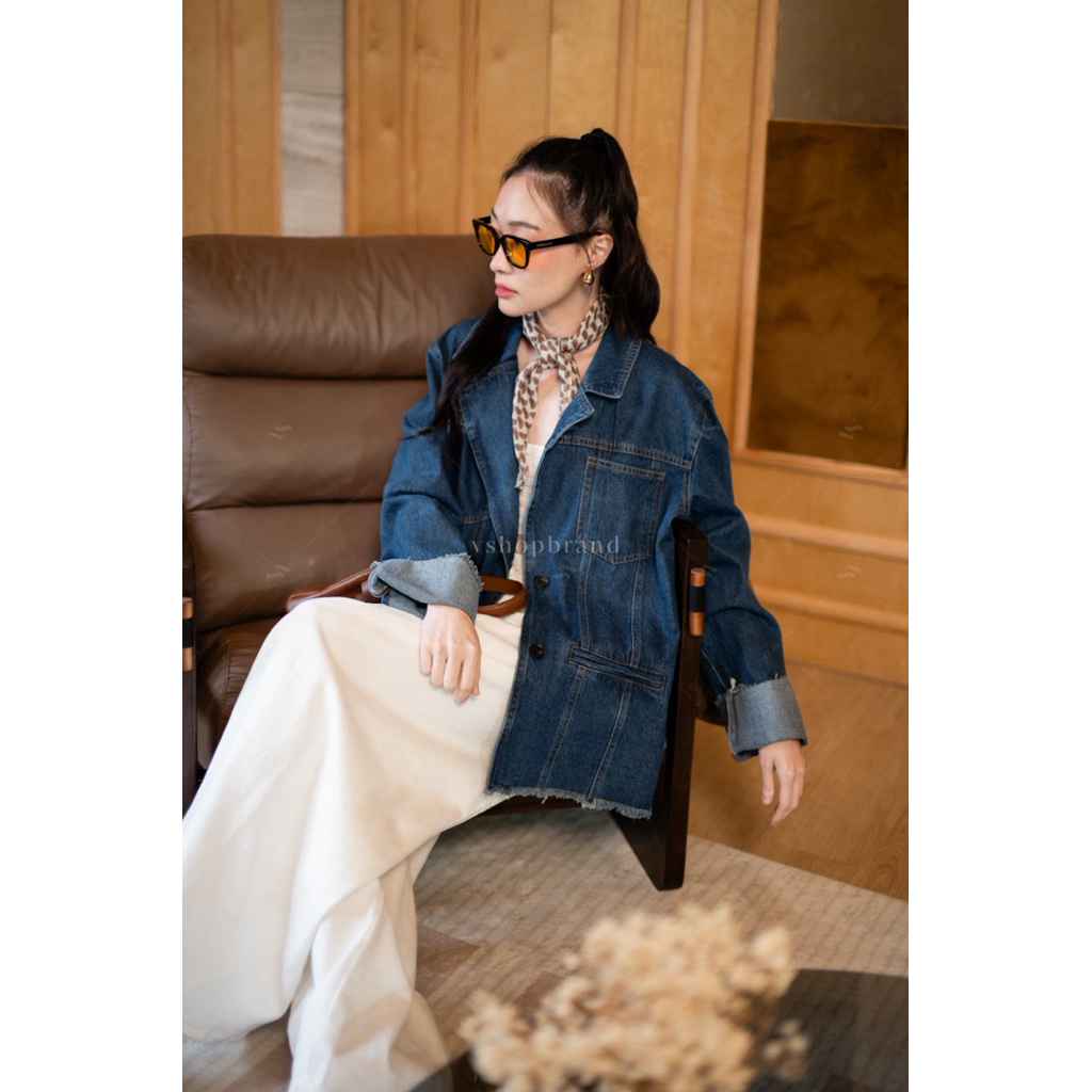 Blazer สูทยีนส์ เสื้อยีนส์แบบสูท Vshop  3969-2 - รูปที่ 3