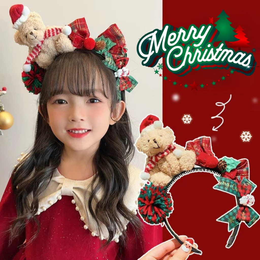 ที่คาดผมน้องหมีคริสต์มาส ที่คาดผมคริสต์มาส คาดผม XMS-TB