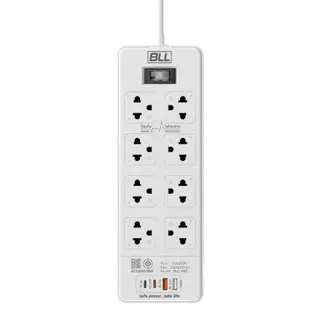 ปลั๊กไฟ BLL B91 ปลั๊กไฟ 8ช่องเสียบ 1สวิตซ์ 2USB 2Type C ยาว 3 เมตร