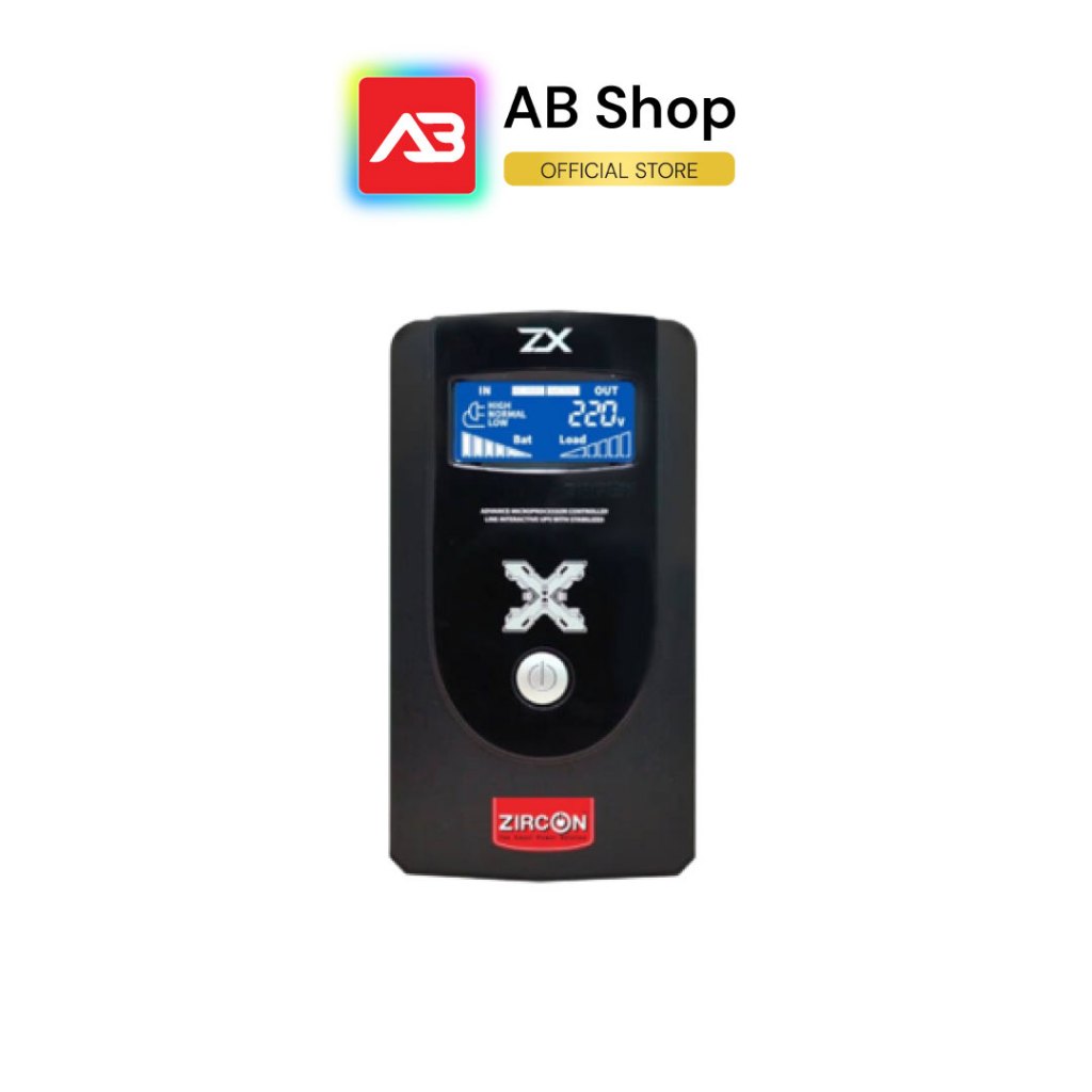 ZIRCON UPS เครื่องสำรองไฟ 1000VA/550W รุ่น ZX 1000VA/550W