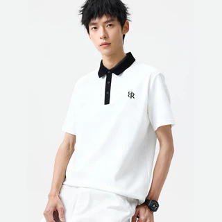 B&R สไตล์ญี่ปุ่น เสื้อโปโลผู้ชาย ผ้าวาฟเฟิล การออกแบบประกบ หลวมและหลากหลาย