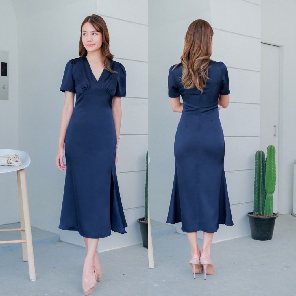 [LUXURY707] LX3206- ส่งต่อ ใช้ครั้งเดียว - SIZE XL - สี NAVY - คอวี