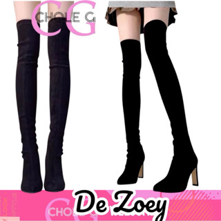[ส่งไรเดอร์ได้👍] Chole G:De Zoey Velvet Black  Boots รองเท้า…