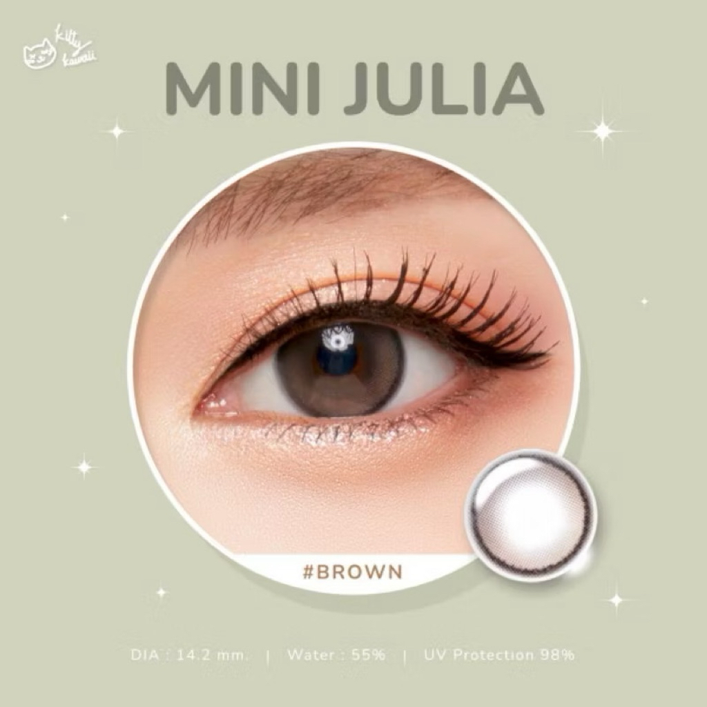 New 🇰🇷 Mini Julia Brown💚คอนแทคเลนส์ (Kitty kawaii)สายตา0.00 ถึง-700
