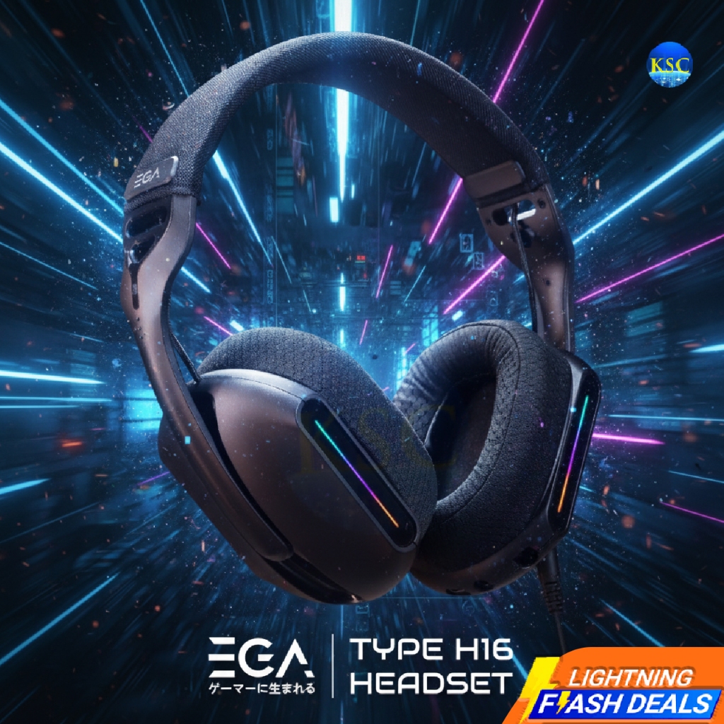ส่งด่วน หูฟังเกมมิ่งไร้สาย EGA TYPE H16 bluetooth, Wireless,AUX3.5 Gaming Headset RGB ไมค์ถอดได้ H16