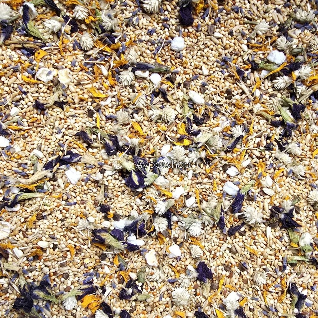 อาหารนกสูตรดอกไม้ สำหรับนกทุกสายพันธุ์ เส้นใยอาหารสูง ไขมันต่ำ ย่อยง่าย มีวิตามินแร่ธาตุ (สูตรดอกไม้) - รูปที่ 3