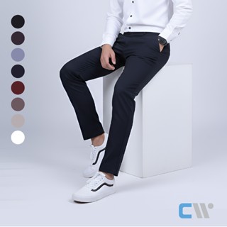 CW Slim Pants | กางเกงสแล็คผ้ายืด ทรงเดฟ 8 สี – นุ่มสบาย คล่…