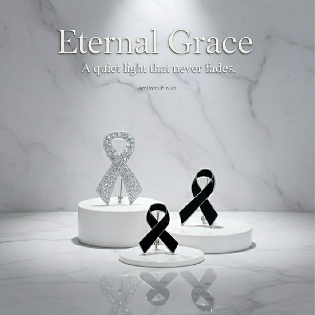 [Mimmuffin] เข็มกลัดเพชรไว้อาลัย คริสตัลงานละเอียด เข็มกลัดคริสตัลไว้ทุกข์