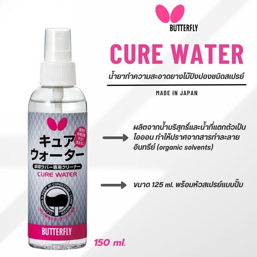 น้ำยาทำความสะอาด BUTTERFLY CURE WATER 150ml.