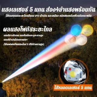 【สว่างกว่าไฟรถ】 ไฟฉายคาดหัว ไฟคาดหัวแรงสูง แบตลิเธียมคู่ในตัว30000mAhแสง6โหมดซูมยืดหด ไฟฉายคาดหัวแท้
