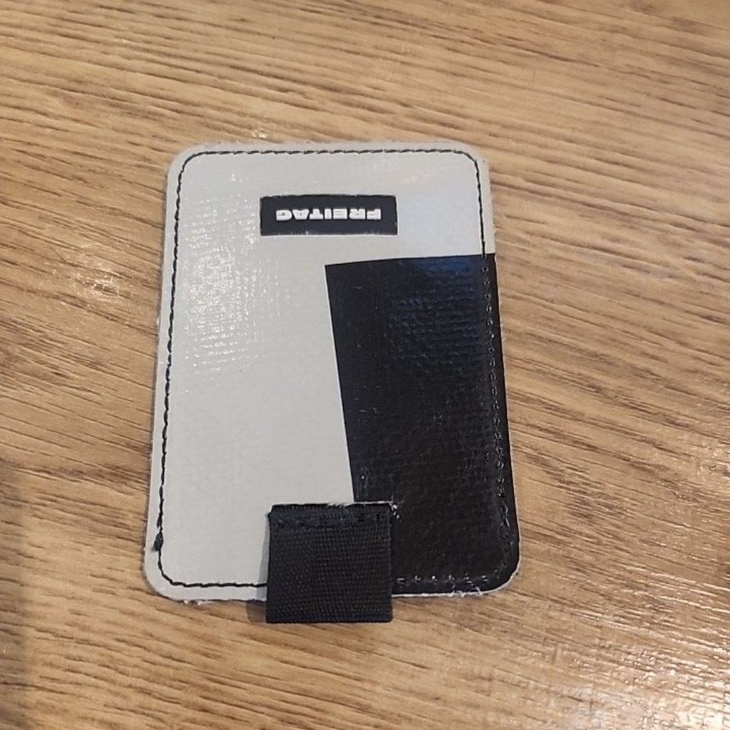 freitag 14pm phone case and card holder grey