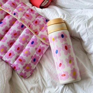 (ไซส์ 32oz.)amuse.stuff-Daily Bloom Bottle flower กระติกน้ำเก็บความเย็นลายน่ารัก 32 ออนซ์(1000ml)