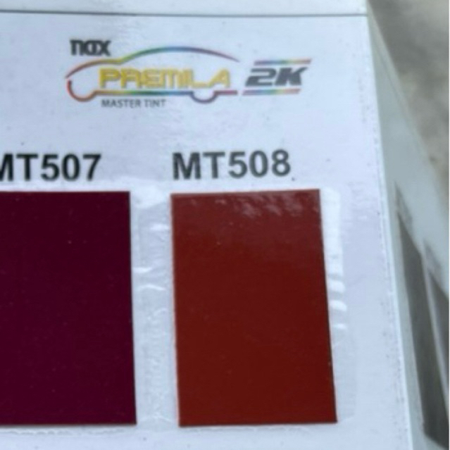 แบ่งขาย MT 508 แม่สีพ่นรถยนต์ nippon paint nax premilla 2k สี Indian Red น้ำตาลแดงทึบ
