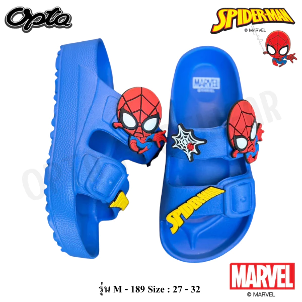OPTA Spiderman รองเท้าสวมเข็มขัดเด็กผู้ชาย เนื้อ EVA พื้นนื่มไส่สบาย ลิขสิทธิ์แท้ 100% พร้อมจัดส่งทุกวัน