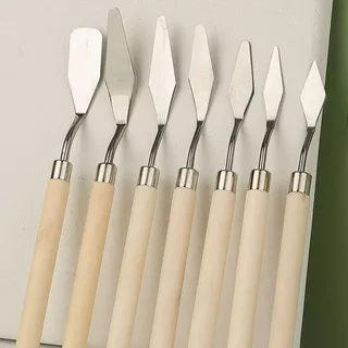 ชุดมีดผสมสี Artist Palette Knives สแตนเลส ด้ามไม้/พลาสติก ทนทาน สำหรับผสมสีอะคริลิค สีน้ำมัน DIY ทาสีกระปุกออมสิน ฟิกเกอ