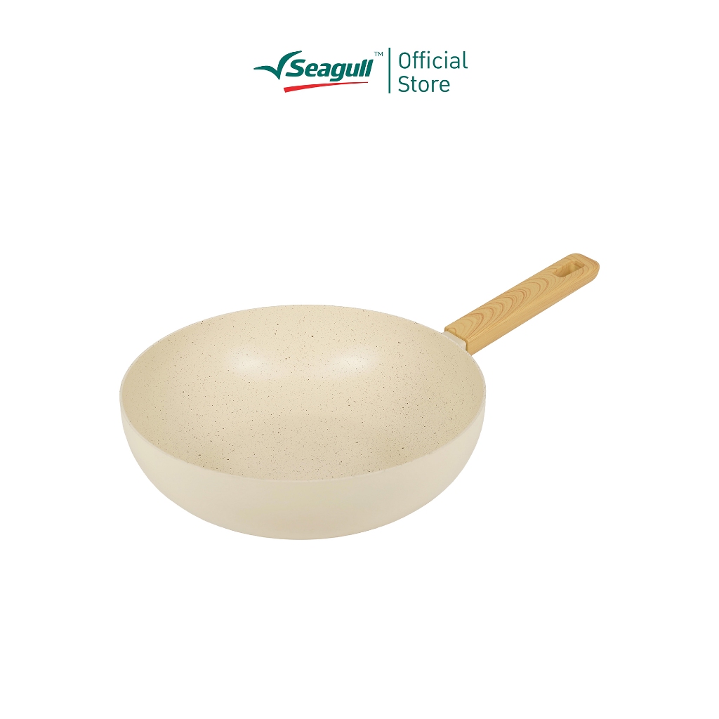 Seagull กระทะนอนสติ๊ก ไอวอรี่ เพิร์ล อินดักชั่น มี 3 ขนาดให้เลือก 24 ซม./ 26 ชม./ 28 ชม. - 2